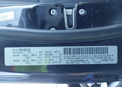 2016 Jeep Compass High Altitude Edition z USA, uszkodzony, nr VIN 1C4NJCEA4GD806688